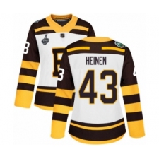 Women's Boston Bruins #43 Danton Heinen Authentic White Winter Classic 2019 Stanley Cup Final Bound Hockey Jersey