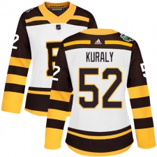 Women's Adidas Boston Bruins #52 Sean Kuraly Authentic White 2019 Winter Classic NHL Jersey