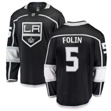 Youth Los Angeles Kings #5 Christian Folin Authentic Black Home Fanatics Branded Breakaway NHL Jersey