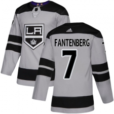 Men's Adidas Los Angeles Kings #7 Oscar Fantenberg Premier Gray Alternate NHL Jersey