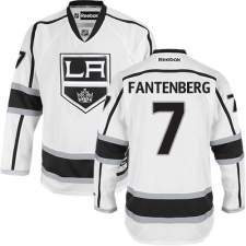 Youth Reebok Los Angeles Kings #7 Oscar Fantenberg Authentic White Away NHL Jersey