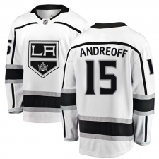 Men's Los Angeles Kings #15 Andy Andreoff Authentic White Away Fanatics Branded Breakaway NHL Jersey