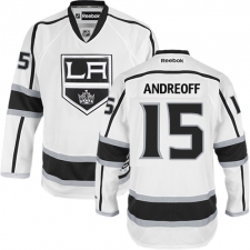 Men's Reebok Los Angeles Kings #15 Andy Andreoff Authentic White Away NHL Jersey