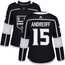 Women's Adidas Los Angeles Kings #15 Andy Andreoff Authentic Black Home NHL Jersey