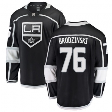 Youth Los Angeles Kings #76 Jonny Brodzinski Authentic Black Home Fanatics Branded Breakaway NHL Jersey