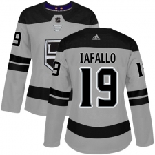 Women's Adidas Los Angeles Kings #19 Alex Iafallo Authentic Gray Alternate NHL Jersey
