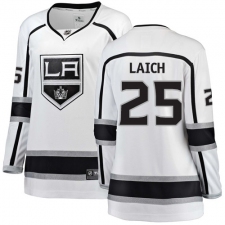 Women's Los Angeles Kings #25 Brooks Laich Authentic White Away Fanatics Branded Breakaway NHL Jersey