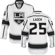Youth Reebok Los Angeles Kings #25 Brooks Laich Authentic White Away NHL Jersey