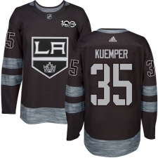 Men's Adidas Los Angeles Kings #35 Darcy Kuemper Authentic Black 1917-2017 100th Anniversary NHL Jersey