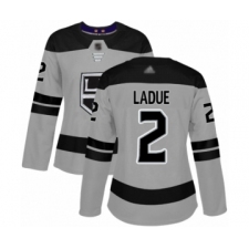 Women's Los Angeles Kings #2 Paul LaDue Authentic Gray Alternate Hockey Jersey