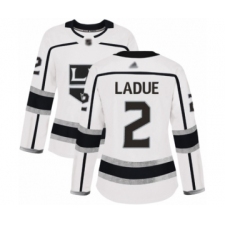 Women's Los Angeles Kings #2 Paul LaDue Authentic White Away Hockey Jersey