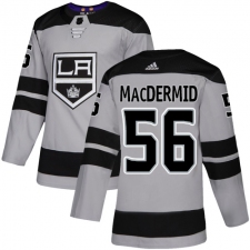 Men's Adidas Los Angeles Kings #56 Kurtis MacDermid Premier Gray Alternate NHL Jersey