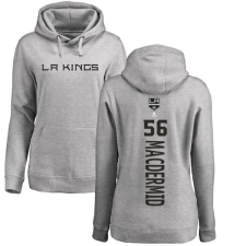 NHL Women's Adidas Los Angeles Kings #56 Kurtis MacDermid Ash Backer Pullover Hoodie