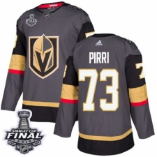 Men's Adidas Vegas Golden Knights #73 Brandon Pirri Authentic Gray Home 2018 Stanley Cup Final NHL Jersey