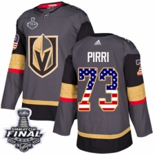 Men's Adidas Vegas Golden Knights #73 Brandon Pirri Authentic Gray USA Flag Fashion 2018 Stanley Cup Final NHL Jersey