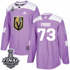 Men's Adidas Vegas Golden Knights #73 Brandon Pirri Authentic Purple Fights Cancer Practice 2018 Stanley Cup Final NHL Jersey