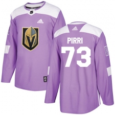 Men's Adidas Vegas Golden Knights #73 Brandon Pirri Authentic Purple Fights Cancer Practice NHL Jersey