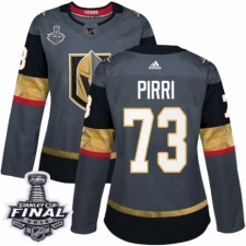 Women's Adidas Vegas Golden Knights #73 Brandon Pirri Authentic Gray Home 2018 Stanley Cup Final NHL Jersey