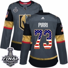 Women's Adidas Vegas Golden Knights #73 Brandon Pirri Authentic Gray USA Flag Fashion 2018 Stanley Cup Final NHL Jersey