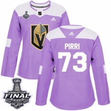 Women's Adidas Vegas Golden Knights #73 Brandon Pirri Authentic Purple Fights Cancer Practice 2018 Stanley Cup Final NHL Jersey