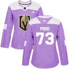 Women's Adidas Vegas Golden Knights #73 Brandon Pirri Authentic Purple Fights Cancer Practice NHL Jersey