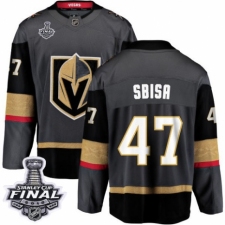 Men's Vegas Golden Knights #47 Luca Sbisa Authentic Black Home Fanatics Branded Breakaway 2018 Stanley Cup Final NHL Jersey