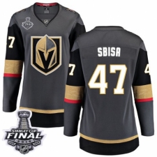 Women's Vegas Golden Knights #47 Luca Sbisa Authentic Black Home Fanatics Branded Breakaway 2018 Stanley Cup Final NHL Jersey