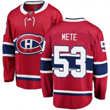 Men's Montreal Canadiens #53 Victor Mete Authentic Red Home Fanatics Branded Breakaway NHL Jersey