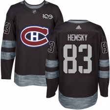 Men's Adidas Montreal Canadiens #83 Ales Hemsky Authentic Black 1917-2017 100th Anniversary NHL Jersey