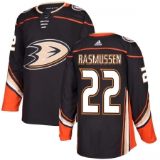 Men's Adidas Anaheim Ducks #22 Dennis Rasmussen Authentic Black Home NHL Jersey