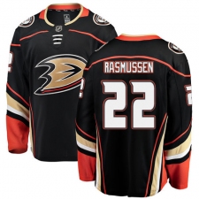 Men's Anaheim Ducks #22 Dennis Rasmussen Fanatics Branded Black Home Breakaway NHL Jersey