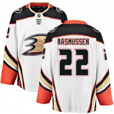 Men's Anaheim Ducks #22 Dennis Rasmussen Fanatics Branded White Away Breakaway NHL Jersey