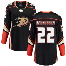 Women's Anaheim Ducks #22 Dennis Rasmussen Fanatics Branded Black Home Breakaway NHL Jersey