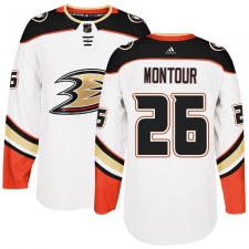 Men's Adidas Anaheim Ducks #26 Brandon Montour Authentic White Away NHL Jersey
