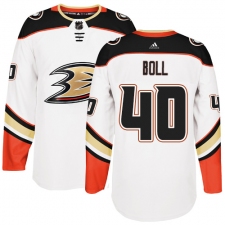 Men's Adidas Anaheim Ducks #40 Jared Boll Authentic White Away NHL Jersey