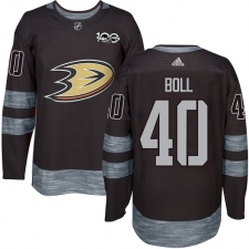 Men's Adidas Anaheim Ducks #40 Jared Boll Premier Black 1917-2017 100th Anniversary NHL Jersey