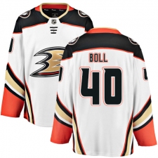Men's Anaheim Ducks #40 Jared Boll Fanatics Branded White Away Breakaway NHL Jersey