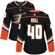 Women's Adidas Anaheim Ducks #40 Jared Boll Authentic Black Home NHL Jersey