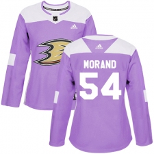 Women's Adidas Anaheim Ducks #54 Antoine Morand Authentic Purple Fights Cancer Practice NHL Jersey