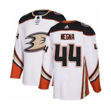 Men's Adidas Anaheim Ducks #44 Jaycob Megna Authentic White Away NHL Jersey