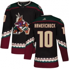 Men's Adidas Arizona Coyotes #10 Dale Hawerchuck Authentic Black Alternate NHL Jersey