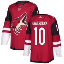 Men's Adidas Arizona Coyotes #10 Dale Hawerchuck Authentic Burgundy Red Home NHL Jersey