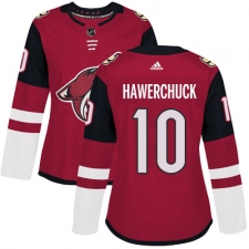 Women's Adidas Arizona Coyotes #10 Dale Hawerchuck Authentic Burgundy Red Home NHL Jersey