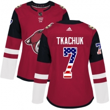 Women's Adidas Arizona Coyotes #7 Keith Tkachuk Authentic Red USA Flag Fashion NHL Jersey