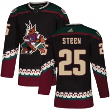Men's Adidas Arizona Coyotes #25 Thomas Steen Authentic Black Alternate NHL Jersey