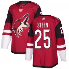 Men's Adidas Arizona Coyotes #25 Thomas Steen Premier Burgundy Red Home NHL Jersey