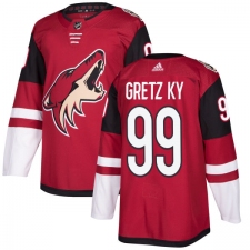 Men's Adidas Arizona Coyotes #99 Wayne Gretzky Authentic Burgundy Red Home NHL Jersey