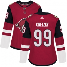 Women's Adidas Arizona Coyotes #99 Wayne Gretzky Authentic Burgundy Red Home NHL Jersey