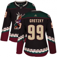 Women's Adidas Arizona Coyotes #99 Wayne Gretzky Premier Black Alternate NHL Jersey