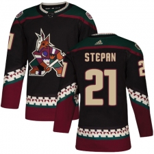 Men's Adidas Arizona Coyotes #21 Derek Stepan Premier Black Alternate NHL Jersey